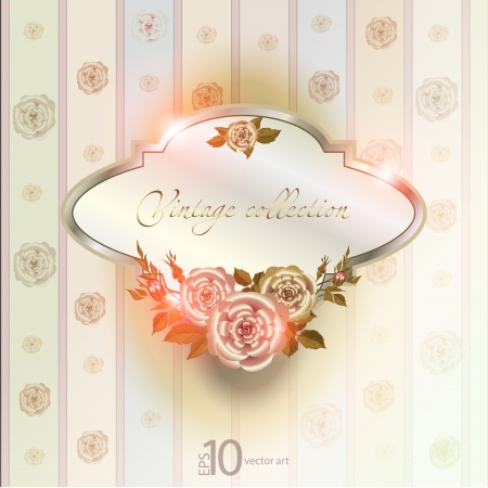 abstract vector vintage background with a flower ornamentのイラスト素材