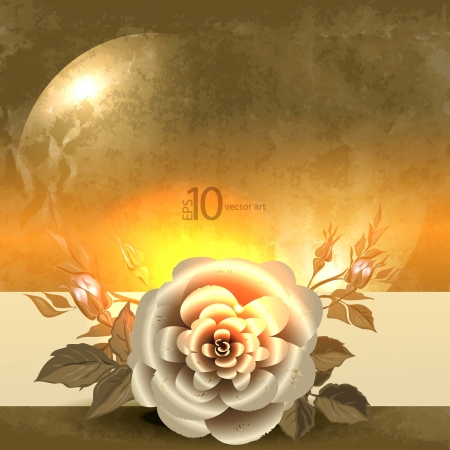 abstract vector vintage background with a flower ornamentのイラスト素材