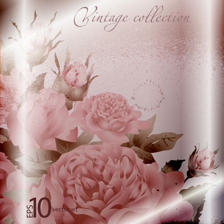 abstract vector vintage background with a flower ornamentのイラスト素材