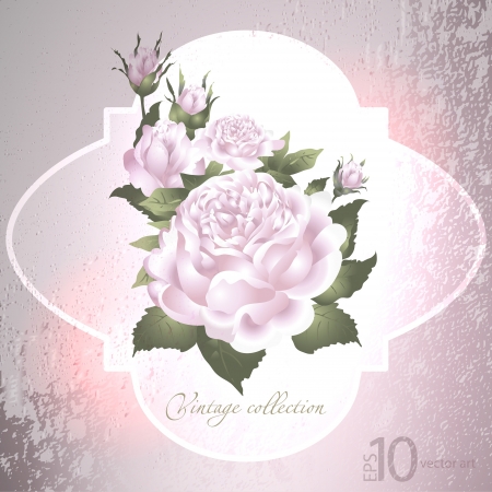 abstract vector vintage background with a flower ornamentのイラスト素材
