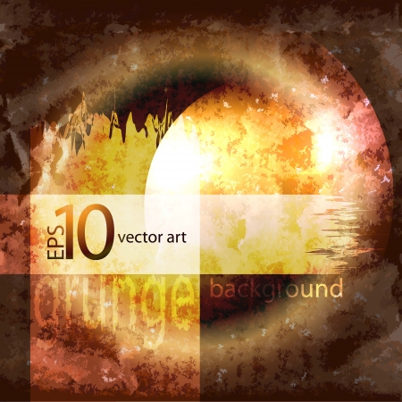 abstract vector grunge background with a geometrical ornamentのイラスト素材