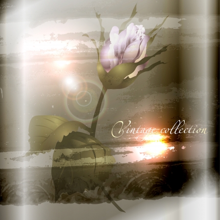 abstract vector vintage background with a flower ornamentのイラスト素材