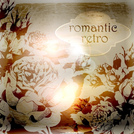 abstract vector vintage background with a flower ornamentのイラスト素材