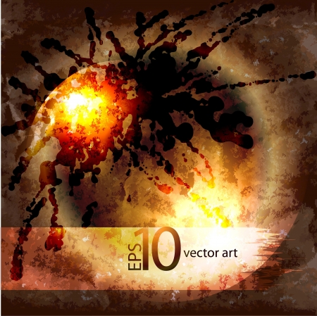 abstract vector grunge background with a geometrical ornamentのイラスト素材