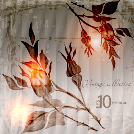 abstract vector vintage background with a flower ornamentのイラスト素材