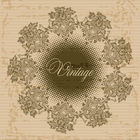 abstract vintage elegant background with a textile ornamentのイラスト素材