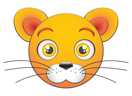 Cartoon lion cub faceのイラスト素材