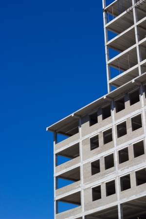 Concrete building construction site, verticalの写真素材