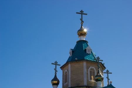 Little orthodox church on a bright dayの写真素材