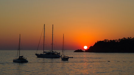 Beautiful sunset at seaの写真素材