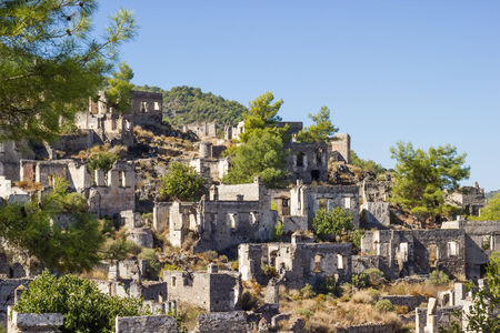 Ghost town (Kayakoy) in Turkeyの写真素材