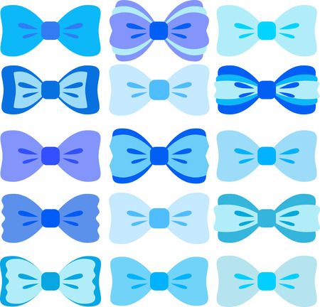 Blue bows collectionのイラスト素材