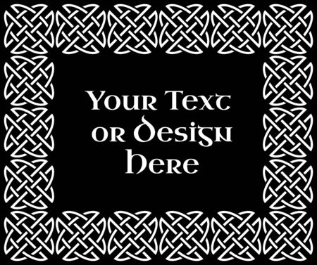 Ornate rectangular frame based on a Celtic knotのイラスト素材