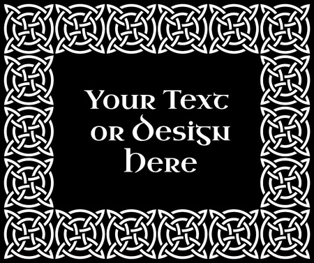 Ornate rectangular frame based on a Celtic knotのイラスト素材