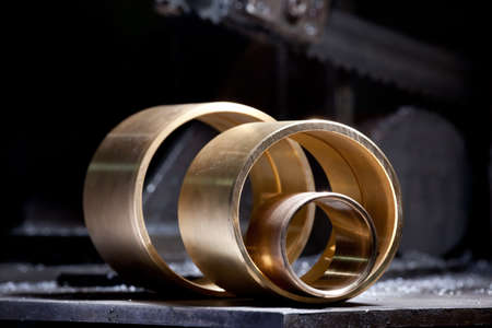 closeup of metallic shiny pipe - mechanic steel detail on industrial background