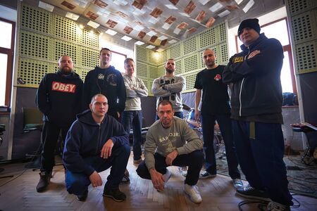 Music band Brutto performing in a recording studio