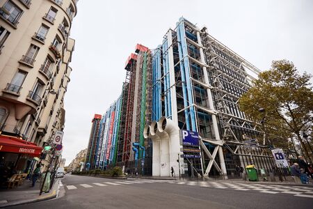 PARIS, FRANCE - OCTOBER 24, 2017: Centre Georges Pompidou 1977 was designed in style of high-tech...