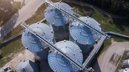 agro-industrial enterprise top view - large capacityの写真素材