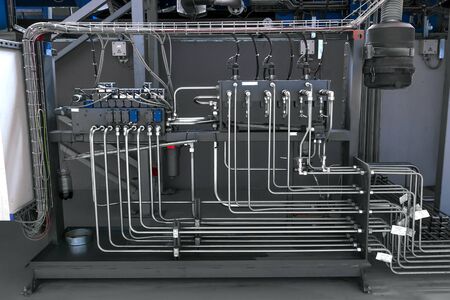 hall of an industrial factory with woodworking equipment
