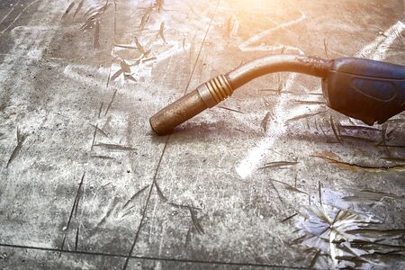 welding machine close-up on the background of the table