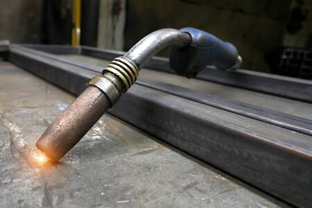 welding machine close-up on the background of the table