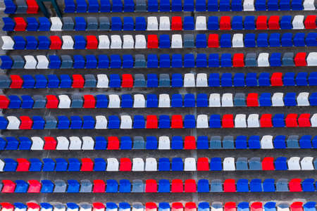 empty seats in the stadium top viewの写真素材