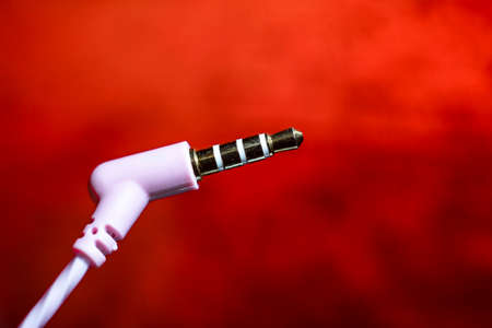 red and black wire on a black background.の写真素材