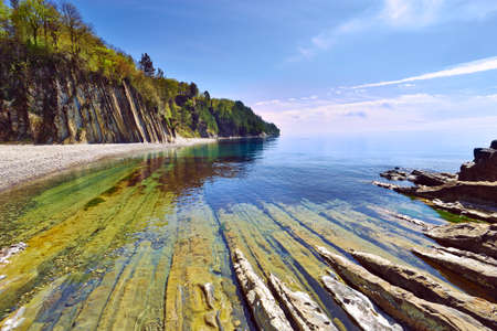 Pure nature. The Black sea and rocks.の写真素材