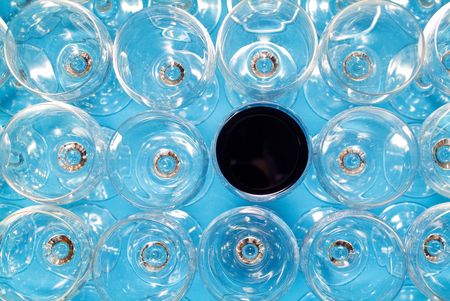 Red wine in a glass wine glassの写真素材