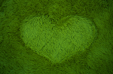 Green Wool Heartの写真素材
