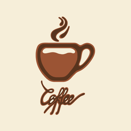 A cup of coffee. Lettering. Vector illustration.のイラスト素材