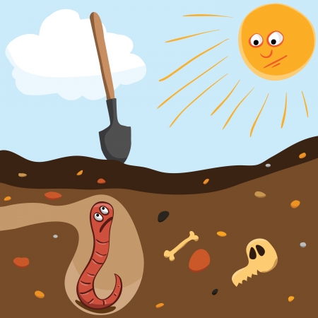 Fear of the worm in hole, vector epsのイラスト素材