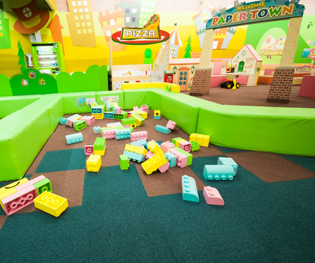 BANGKOK, THAILAND - AUGUST 29   Many blocks on the playground floor  on August 29,2013 in kidzoona,bangkok,thailandのeditorial素材