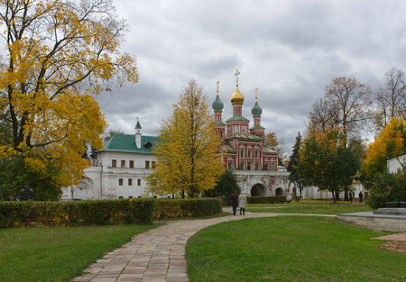 Autumn walk in the monastery.