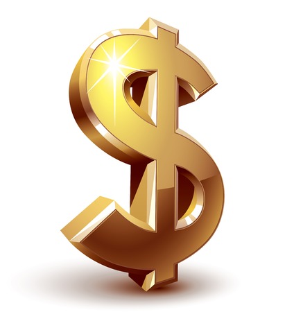 Shiny golden dollar signのイラスト素材