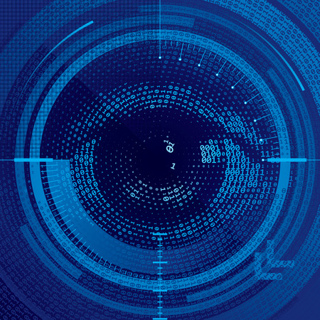 Eye drawn with binary codes. のイラスト素材