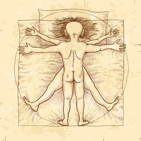 Couple lying in bed. のイラスト素材