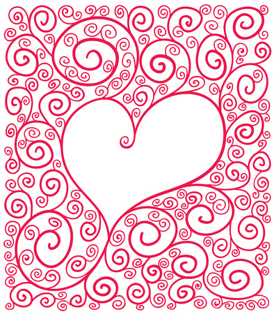 Ornate heart frame. Eps8. CMYK. Gradients freeのイラスト素材
