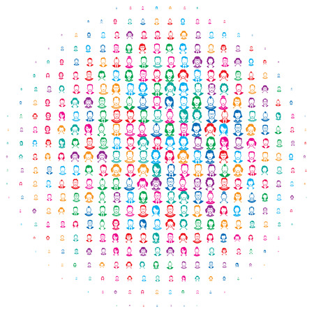 Human faces. Eps8. RGB. Global colors. Gradients freeのイラスト素材