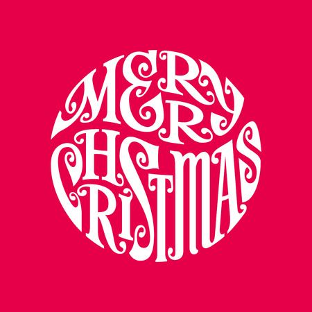 Hand drawn phrase Merry Christmas inscribed in a circle. Eps8. RGB. Organized by layers. Gradients freeのイラスト素材