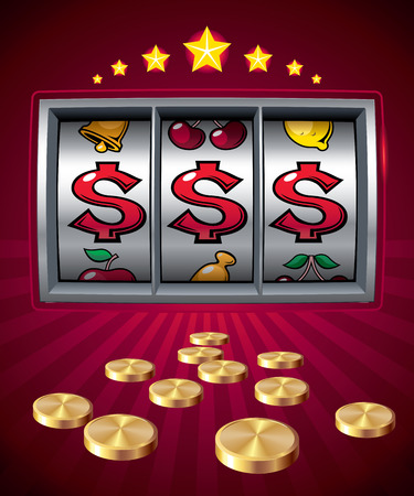 Slot machine with dollar signs..のイラスト素材