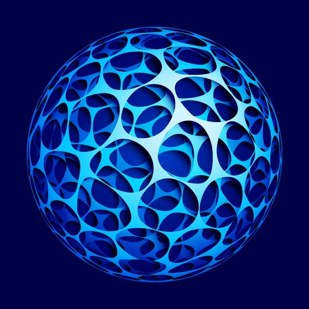 Abstract blue sphere. Eps10. Transparency used. RGB. Global colors. Gradients usedのイラスト素材