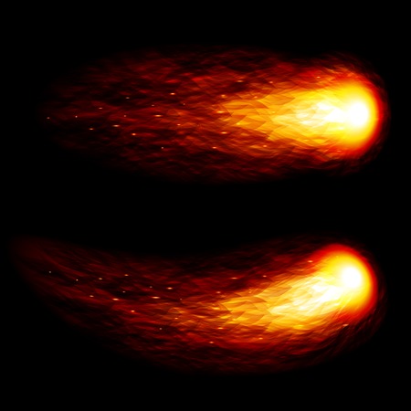 Vector fireball on black background. Eps10. Transparency used. RGB. Organized by layers. Global colors. Gradients used.のイラスト素材