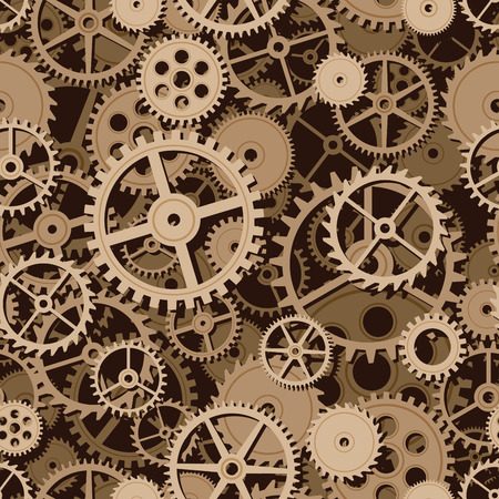 Gold gears. Seamless background. Eps8. CMYK. Organized by layers. Global colors. Gradients freeのイラスト素材