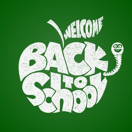 Back to school. Lettering on chalkboard. Eps10. Transparency used. RGB. Global colors Gradients freeのイラスト素材