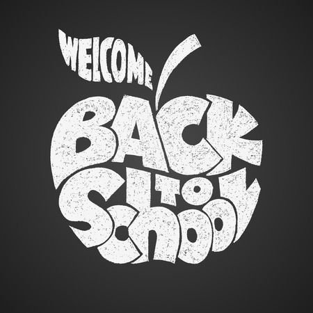 Back to school. Lettering on chalkboard. Eps10. Transparency used. RGB. Global colors Gradients freeのイラスト素材