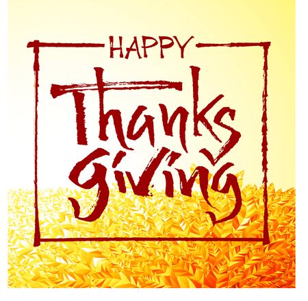 Happy Thanksgiving lettering. Eps8. RGB Global colorsのイラスト素材