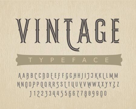 Decorative vintage typeface on grunge texture backgroundのイラスト素材
