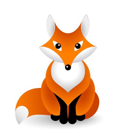 Red fox in front view.のイラスト素材