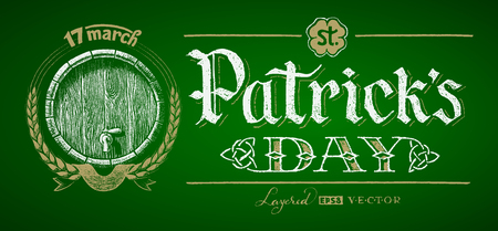 St. Patricks Day. Chalk drawingのイラスト素材